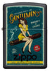 Vooraanzicht Zippo garantie retro reclame vrouw zittend op sigaar