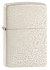 Vooraanzicht 3/4 hoek Zippo-aansteker Mercury Glass wit goud gespikkeld
