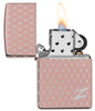 Zippo Aansteker 360 Graden Lasergravure Rose Goud Mesh Ontwerp met Zippo Logo Alleen Online Openen met Vlam