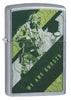 Vooraanzicht 3/4 hoek Zippo aansteker Tom Clancy's Ghost Recon® Groen Camouflage met Soldaat