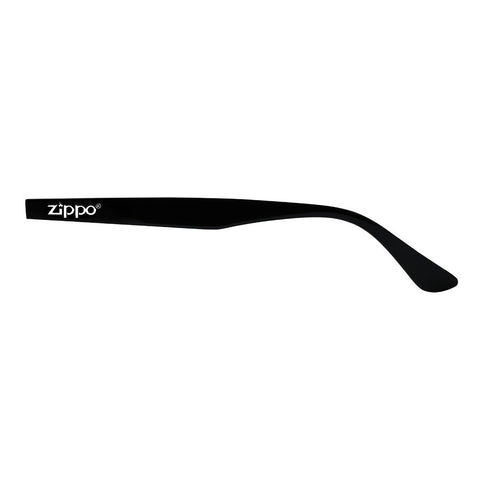 Zippo Bril Vooraanzicht in Zwart met Wit Zippo Logo