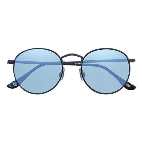 Zippo Zonnebril Vooraanzicht Met Ronde Lenzen En Dun Metaalmontuur In Blauw